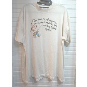 Vintage Cartoon Tshirt XL Shoebox Hallmark Funny Fishing Willie Nelson Joke Tee